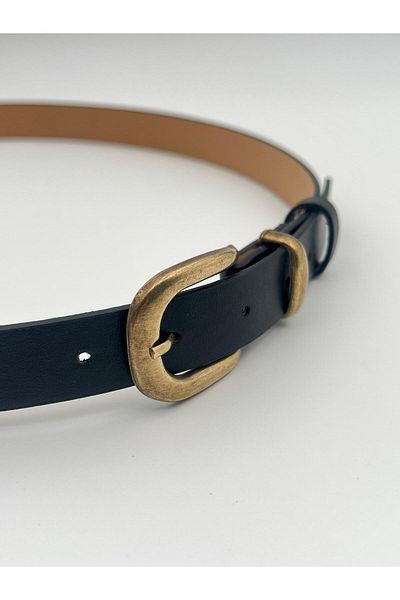 Mynoa Black/Elegant Buckle Women's Belt, Jacket Belt, Pantalon Belt,