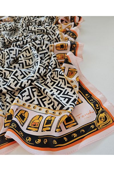 Webinay Home Roman Themed F Pattern Voile Silk Shawl Silk Scarf Hijab Roman Pattern
