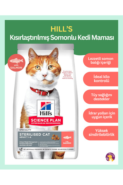 Hill's Science Plan Kısırlaştırılmış Somonlu Yetişkin Kedi Maması 1.5 kg