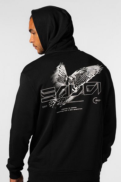 duneus Unisex Casual Hoodie - Black