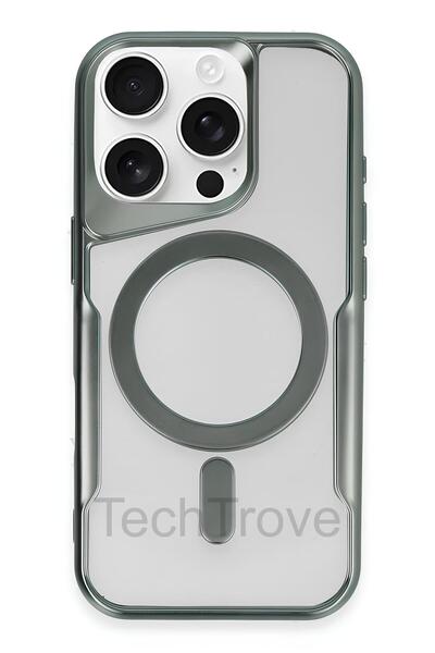 TechTrove iPhone 11 Pro Max Kılıf Magsafe Uyumlu Arkası Şefaf Tasarım Lazer K...
