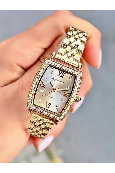 Ferrucci Women's Wristwatch Stone Model Steel Cord Waterproof Bracelet Gift