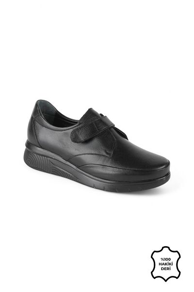 ERN SHOES Genuine Leather Full Comfort Soft Textured Casual Velcro Women's Shoes