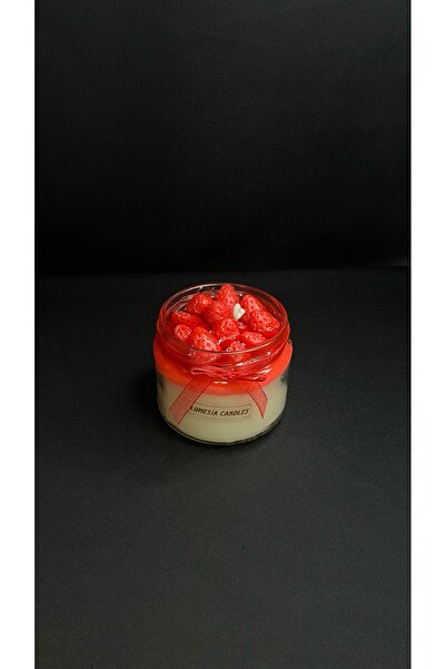 mumzadem Çilek kokulu kavanoz mum