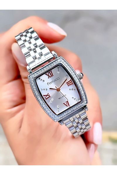 Ferrucci Women's Wristwatch Stone Model Steel Cord Waterproof Bracelet Gift