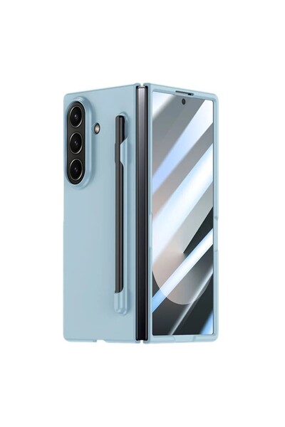 REDz Accessories Carcasă Smart Pen pentru Samsung Galaxy Z Fold 7, stilou digital inclus, albastru deschis