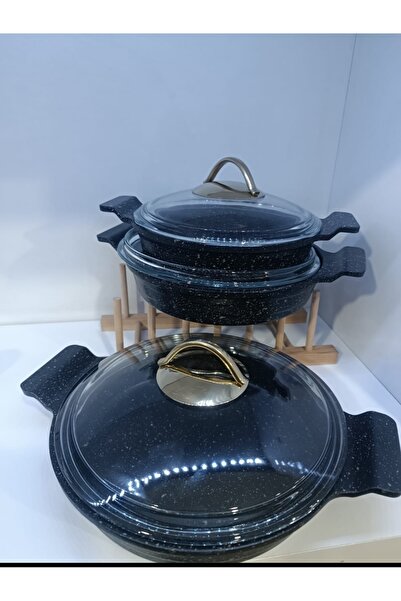 İmza Granite Casting 3-Piece 6-Piece Egg Menemen Sahan Set (18, 20,22 cm)