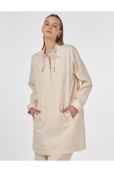 Kayra Lace Detailed Cotton Double Set - Cream