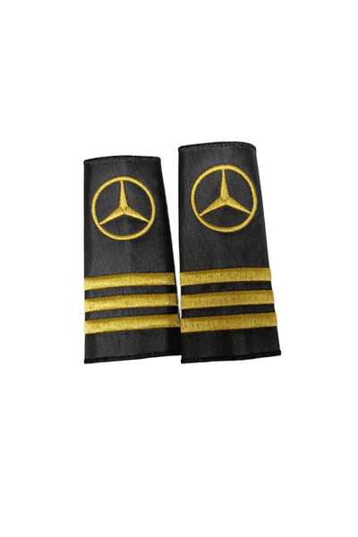 Arma Mercedes Logolu Kumaş Kaptan Apoleti - 3 Çizgili (ÇİFT) | Şoför & VIP Kullanım İçin