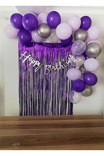 Ezgi Party Store Purple Balloon Chain Birthday Concept