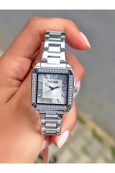 Ferrucci Women's Wristwatch Square Model Steel Cord Waterproof Bracelet Gift