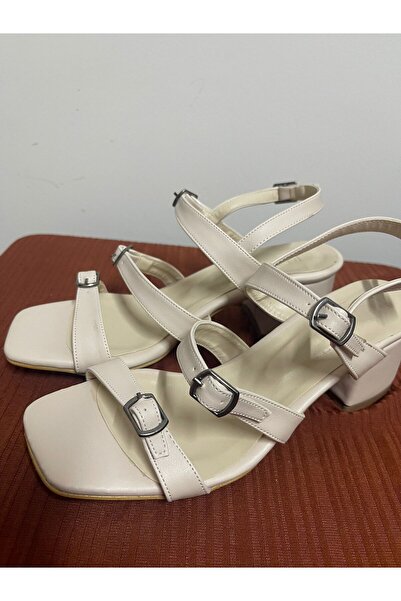 bescobel Mersat Beige Skin Sandals 5 cm Heels