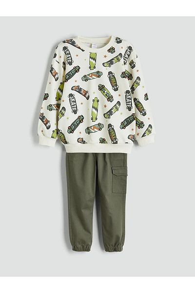 LC Waikiki Lcw Kids Crew Neck Boys Sweatshirt and Sweatpants Bottom (W5)