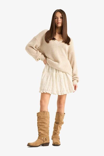 DeFacto New Season Oversize Wide Fit V-Neck Knitwear Sweater
