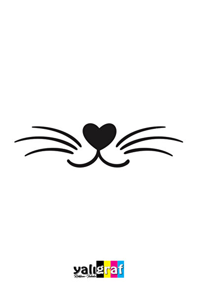 Yalıgraf Reklam Tabela Heart Nose Kitten Auto Sticker Motor Helmet Sticker 15X5