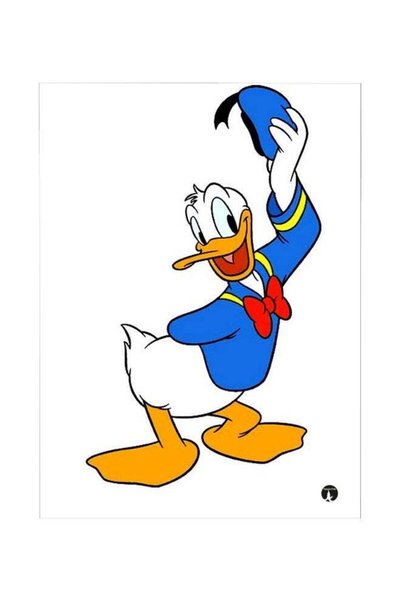 Generic Donald Duck Themed Metallic Plate White/Blue/Yellow 20x15cm