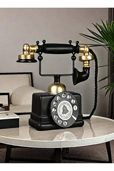 Generic هاتف مزخرف أنيق على الطراز العتيق - نسخة طبق الأصل من هاتف دوار من ال...