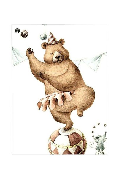 Generic Bear Themed Metallic Plate White/Brown 20x15cm
