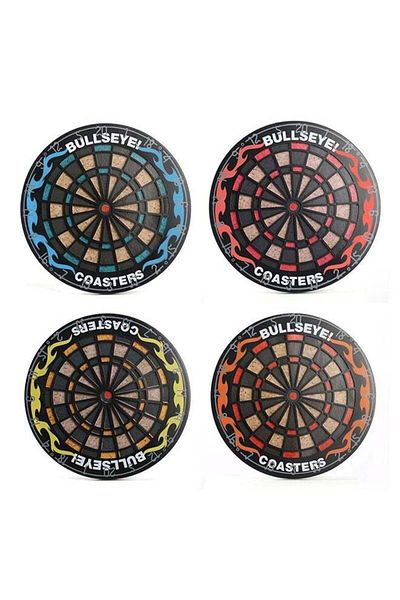 Generic 4-Piece Round Bullseye Coaster Set Multicolour