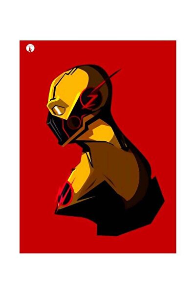 Generic Flash Themed Metallic Plate Red/Yellow/Green 20x15cm