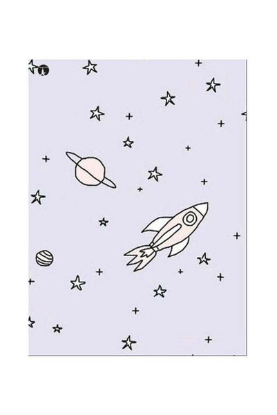 Generic Galaxy Themed Metallic Plate Pink/Black/White 20x15cm
