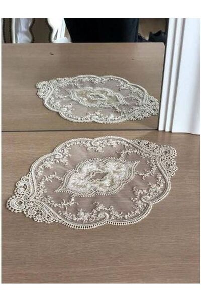 Generic Lace Oval Beige 40x30cm