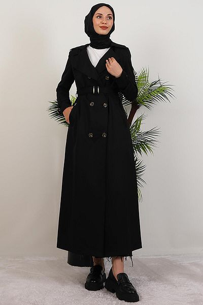 GİYZAMİLA Terra Trench Coat Black