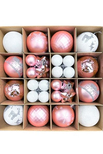 Generic SINCHER SINCHER 44PCS Balls Decorations Set, Reusable Shatterproof Balls Hanging with Lanyard Deco