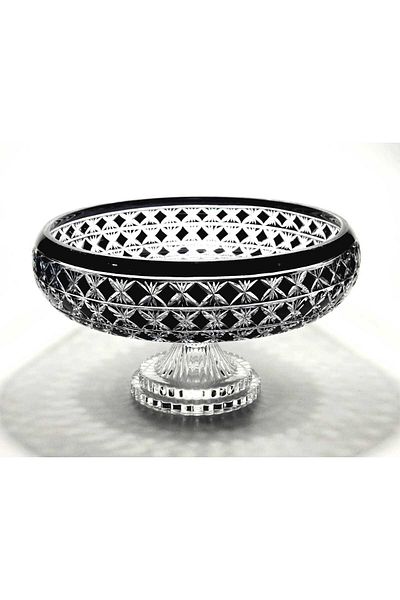 Kristal Market Handmade Crystal Patterned 28 cm Decorative Presentation Tableware Presentation Bowl