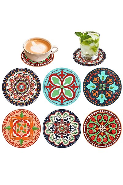 Generic Silicone Drink Coasters Set 9cm Round Non-slip Coasters 3D Texture Co...