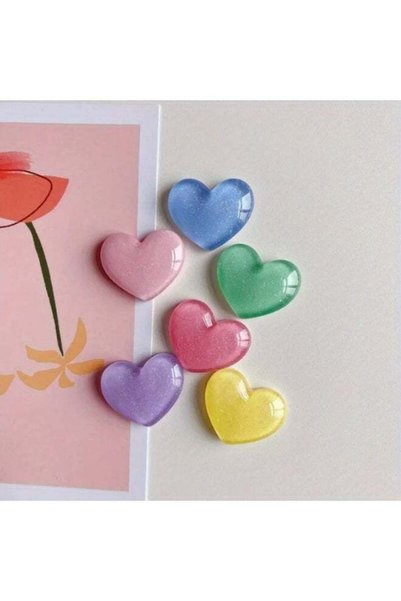 Generic 6pcs Cute Heart-Shaped Fridge Magnets - Kawaii Cartoon Decorative Ref...