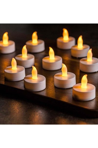 Generic 48-Piece Battery Operated LED Tea Light Candle Set With Long Head War...