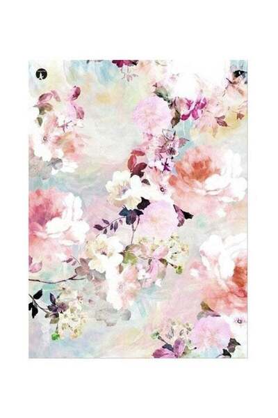Generic Floral Themed Metallic Plate White/Violet/Green 20x15cm
