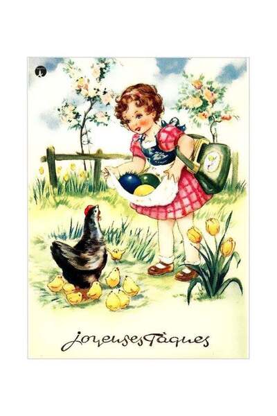 Generic Girl Themed Metallic Plate Red/Beige/Green 20x15cm