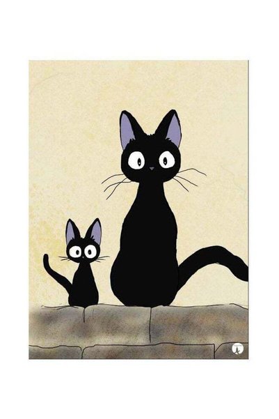 Generic Cats Themed Metallic Plate Beige/Black/Brown 20x15centimeter
