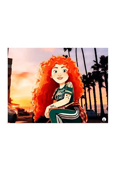 Generic Cartoon Themed Metallic Plate Orange/Black/Green 20x15cm