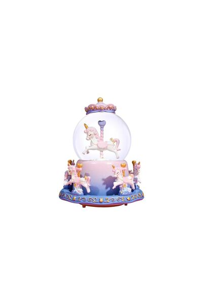 Generic Party with Emma Snow Globe for Kids Spaceship Unicorn Snow Globes with Musics Led Unicorn Music Box
