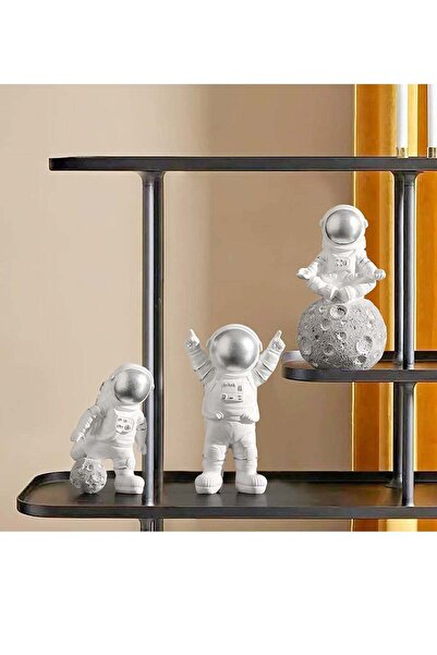 Generic 3 Pcs Astronaut Figurines Cake Topper Outer Space Spaceman Action Fig...