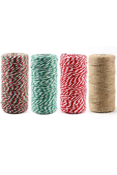 Generic 4 Pack Natural Jute Twine And Cotton String Multipurpose Cord For Pla...