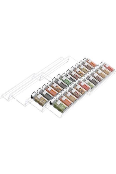 Generic Spice Drawer Organizer Insert, 4 Tier*2 Set Expandable From 13" to 26...