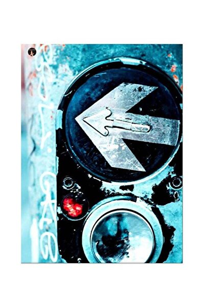 Generic Arrow Sign Themed Decorative Metallic Plate Blue/Red/Black 20x15cm