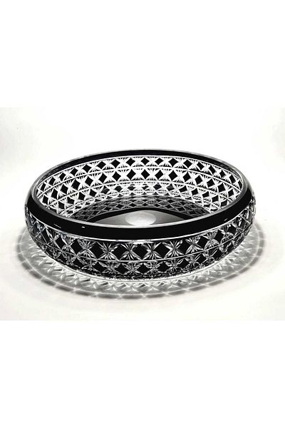 Kristal Market Handmade Crystal Patterned 28 cm Decorative Presentation Tableware Presentation Bowl