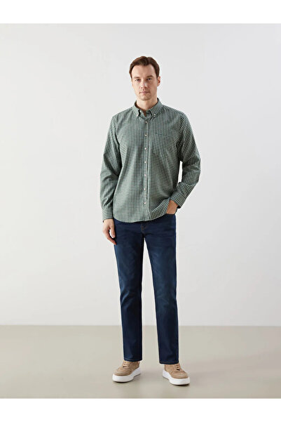 LC Waikiki Lcwaikiki Classicgreen Regular Fit Long Sleeve Plaid Men's Shirt
