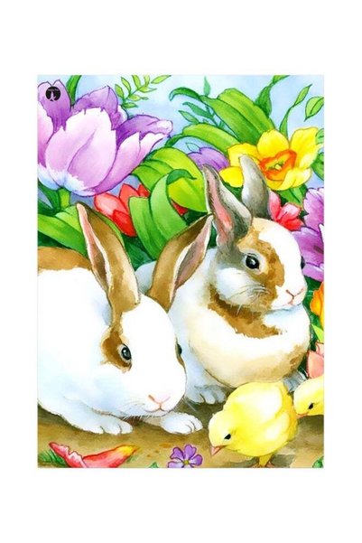 Generic Rabbit Themed Metallic Plate White/Yellow/Purple 20x15cm