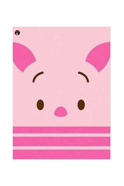 Generic Cartoon Printed Decorative Plate Pink/Brown 20x15cm