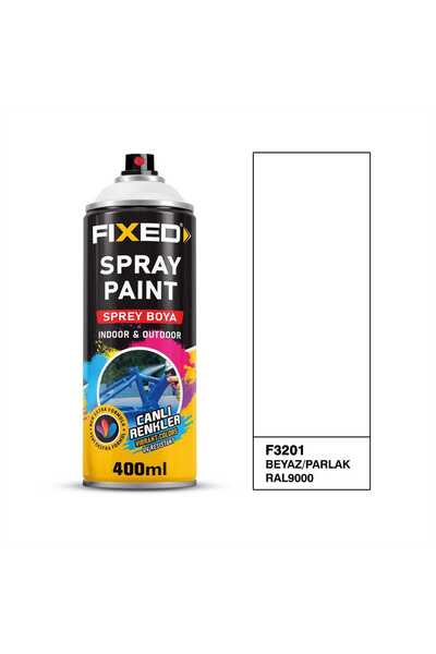 FIXED F3201 SPREY BOYA AKRİLİK PARLAK BEYAZ (RAL9000) 400 ML