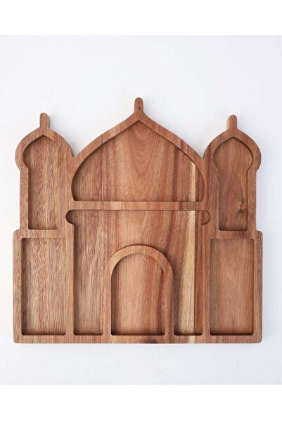 Generic HilalFul Mosque Wooden Platter | Multipurpose | Acacia Wood | Kitchen...
