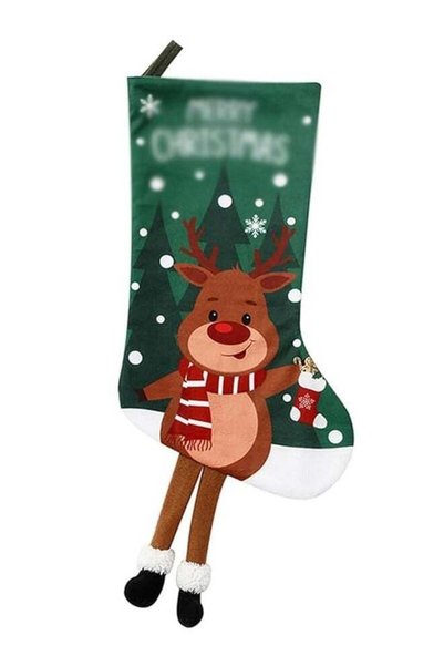 Generic Brain Giggles Reindeer Hanging Sock Decoration Non-woven Fabric Hangi...