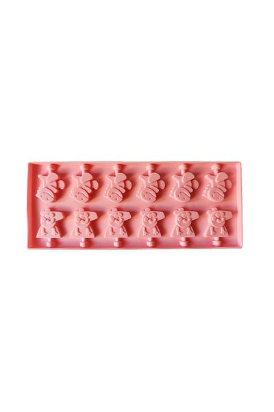 BV Silicone mold 12 cavities, Peppa Pig and Dinosaur, Chocolate Lollipops or Sugar Lollipops, 246COF