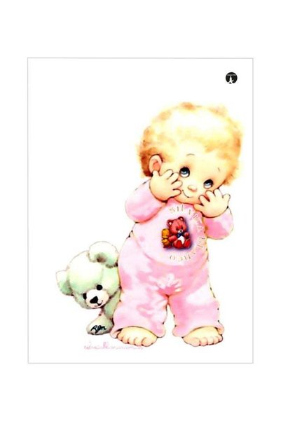 Generic Baby Girl Themed Metallic Plate White/Beige/Pink 20x15cm